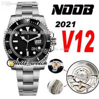 Wholesale 2021 N V12 SA3135 Automatic Mens Watch Black Ceramics Bezel And Dial L Steel Bracelet Ultimate Super Edition Correct Shock Absorber Color Hello_Watch