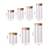 Wholesale Storage Bottles Jars ml Clear Glass Jar Sealed Canister Container For Loose Tea Coffee Bean Sugar Salt CM With Bamboo Lid