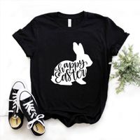 Wholesale Happy Easter Rabbit Print Mens T Shirts And Women Cotton Casual Funny Lady Yong Girl Top Tee A