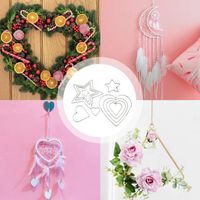 Wholesale Decorative Objects Figurines set Metal Dream Catcher DIY Frame Handmade Dreamcatcher Macrame Material Accessories Crafts For Moon Tri