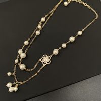 Wholesale Pearl Crystal Necklace Bracelet Set Gifts For Women Luxury Jewelry Runway Trend Famous Brand Designer