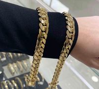 Wholesale Miami Real Solid k Hip hop jewelry Gold Cuban link chain for bracelet necklace
