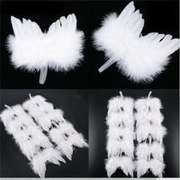 Wholesale White Feather Wing Lovely Chic Angel Christmas Tree Decoration Hanging Ornament Home Party Wedding Ornaments Xmas B3