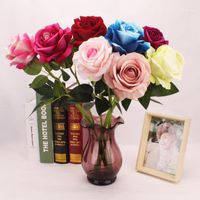 Wholesale Artificial Flowers Flannel Rose Blooming Bunch Fake Flower Bouquet Home Table Decor Wedding Decoration Fall Garden Decor1