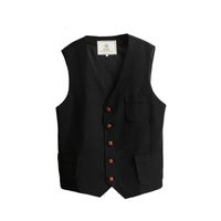 Wholesale Men s T Shirts Plus Size Suit Linen Cotton Men Casual Retro Waistcoat Front Pocket Blazer Vest Man Clothing NU00