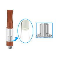 Wholesale Beautiful Wood Tip atomizers CO2 Tanks Thick Oil Cartridge ml Ceramic Coil Fit thread Battery