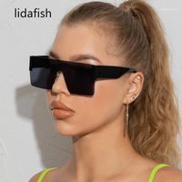 thailand fashion style 2022 - Sunglasses Lidafish 2021 Fashion Big Square Siamese Women Men Trend Style Frameless Unisex