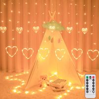 Wholesale Strings M Christmas Garlands Heart shaped LED String Curtain Lights V V Indoor For Wedding Party Year Decoration