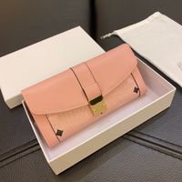 Wholesale Classic design long wallet Unisex diamond print card holder High quality and cost effective soft leather Purse Flip bag retro Pouch