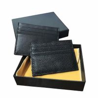 Wholesale high quality business men s credit card holder leather wallet ID fashion bag thin pocket wallet unisex multi card slot dust bag high end pac