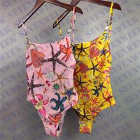 Wholesale Cartoon Pattern Womens One Piece Swimwear Shoulder Ladies Sexy Bikinis Summer High Qulity Women Swim Swimsuit