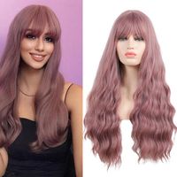 Wholesale Synthetic Wigs CLong Wig And Bangs Blue Pink Lolita Female High Temperature Resistant Silk Heat Cosplay