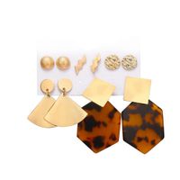 Wholesale Fashion Pearl Starfish Schell Stud Earrings Set Diamond Five Pointed Ptar Moon Tassel Earring Alloy Sheet Airplane Square Acrylic Leopard Print Ear Jewelry Gifts