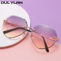 Wholesale Oulylan Irregular Gradient Sunglasses Women Fashion Rimless Sun Glasses Ladies Vintage Frameless Love heart shape Eyewear UV400