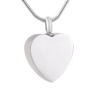 Wholesale Pendant Necklaces SJFE993 Simple Style Blank Heart Cremation Urn Nekclace Steel Mother s Memorial Keepsake Jewelry For Mom s Ashes