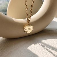 Wholesale Pendant Necklaces Italian Fashion Jewelry Black Name Word Customize Gold Heart Charm Chain Necklace Love Gift