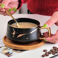 Wholesale Mugs Coffee Cup Saucer Spoon Set ml Luxury Ceramic Mug Top Grade Porcelain Tea Cafe Party Drinkware