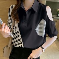 Wholesale Women s Blouses Shirts Off Shoulder Silk Women Satin Shirt For Short Sleeve White Office Lady Blouse Tops Plus Size Basic