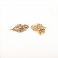 Wholesale 10pcs fashion leaf stud earrings K Gold silver and rose plated earrings
