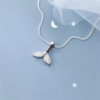 Wholesale ocean style fish charm ladies necklace simple temperament mermaid tail silver plated clavicle chain birthday gifts