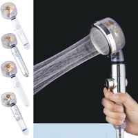 Wholesale Bathroom Shower Sets Bath Head High Turbo Pressure Handheld Plating Home Wall Mounted Waterfall Faucet Quality