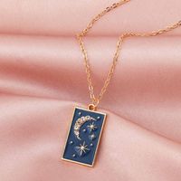 Wholesale Pendant Necklaces Arrival Copper Zircon Crystal Gold For Women Fashion Moon Star Starry Necklace Choker Custom Jewelry Gift