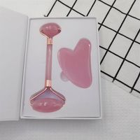 Wholesale Massage Resin Face Roller Rose Gua Sha Facial Rollers Stone Eye Slimmer Scraper Cosmetic Skin Care Beauty Tool with Gift Box Set a45