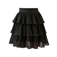 Wholesale Skirts Womens Summer Mini Cake Skirt Women Black White Sexy Short High Waist Ruffled Vintage Tiered Pleated