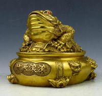 Wholesale SCY Pure copper treasure bowl Golden Toad antique home crafts