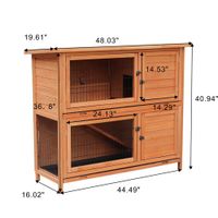 Wholesale US Stockoutdoor Waterproof fir wood Chicken coop double deck rabbit cages Home Decor