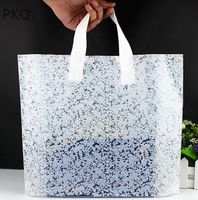 Wholesale Gift Wrap White Lace Bag With Handle Clear Plastic Packaging Bags Clothes Shoes Present Large Shopping x25cm