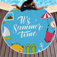 Wholesale Beach Towels Tropical Printed Large Mat outdoor camping picnic Microfiber Round Fabric Bath Towel For Living Room Home Decorative RRD7685