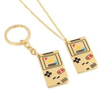 Wholesale Childhood Memories Golden Game Console Mobile Phone Pendant Necklace Woman Man Metal Handle Chain Jewelry Accessory Gift Necklaces