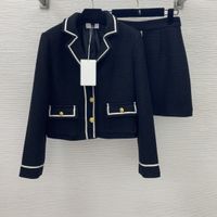 Wholesale Two Piece Dress Autumn Winter Lapel Neck Long Sleeve Coats And For Womens Fashion Print Shorts Pieces Sets