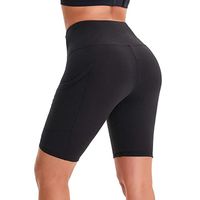Wholesale Women s Five Point High Waist Workout Cyclist Yoga Running Compression Sports Tight Stretch Shorts Fitness Quick Dry Side Pocket Pants Cap