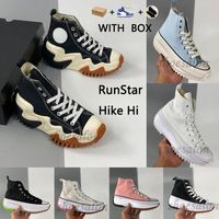 Wholesale With box womens Run Hike Star Hi Motion Women Casual Shoes British clothing brand joint Jagged Orange Black Yellow white High top Classic Thick bottom Converse Canva