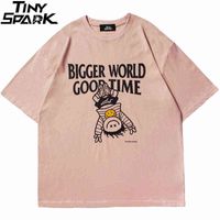 Wholesale Men Hip Hop Happy Kid Printed T Shirt Streetwear Harajuku Tshirt Fashion Spring Summer Short Sleeve T Shirt Tops Tees White H1203