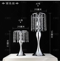 Wholesale Vases Crystal Wedding Centerpiece Silver Metal Flower Stand Table
