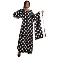 Wholesale Summer Sundress Women Boho Loose Holiday Print Long Maxi Dress Evening Party Beach African Dresses With Scarf Casual