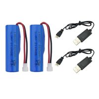 Wholesale 2PCS V mAh Lithium Battery With USB Charging Cable For SYMA Q9 H126 H131 H118 RH701 Remote Control Boat High Speed Speedboat Toy Ship Model Battery Accessories