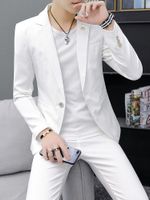 Discount men hair color styles Men's Suits & Blazers Men Suit Male Youth Korean Self-cultivation Hair Stylist Solid Color British Style Business Casual Trend Small Clothes