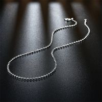 Wholesale Fashion Jewelry Silver Chain Necklace mm Smooth Bead Chain for Women Girl inches T2