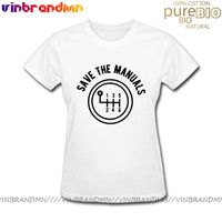 Wholesale Save The Manuals T Shirt Woman Manual Transmission Cars T shirt Funny Driving Training Design Lady Casual Hipster Tees Camisetas Women s