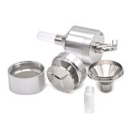 Wholesale 44mm Mill Herb Grinder Metal Accessories Spice Press Crusher FOR VAPORIZER Tobacco Smoking Hands Muller Hand Crank V2