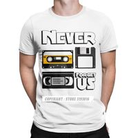 Wholesale Men s Cool Tops Shirt Never Forget US Floppy Disk VHS And Cassette ape Shirts Retro Nerd Oldshcool Cotton Sweatshirt