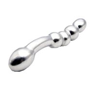 Wholesale stainless steel dual sided curvy dildo dong vaginal play artificial penis masturbation anal plug sex toys for women XCXA364