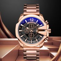 Wholesale Wristwatches Business Watches Men Large Dial Rose Gold High Quality Brand Military Quartz Sport Wristwatch Man Gift D Style Relogio Masculin