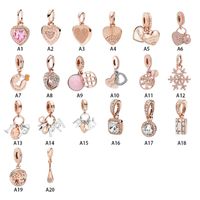 Wholesale NEW Sterling Silver Fit Pandora Charms Bracelets Rose Gold Love Heart Family Tree Snowflake Charm for European Women Wedding Original Fashion Jewelry
