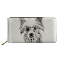 Wholesale Wallets Women Long Cute Chinese Crested Dog Printed Cash Waterproof PU Leather Money Purse Coin Card Holder Phone Pocket