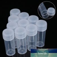 Wholesale 10Pcs ml Plastic Test Tubes Vials Sample Container Powder Craft Screw Cap Bottles for Office School Chemistry Supplies